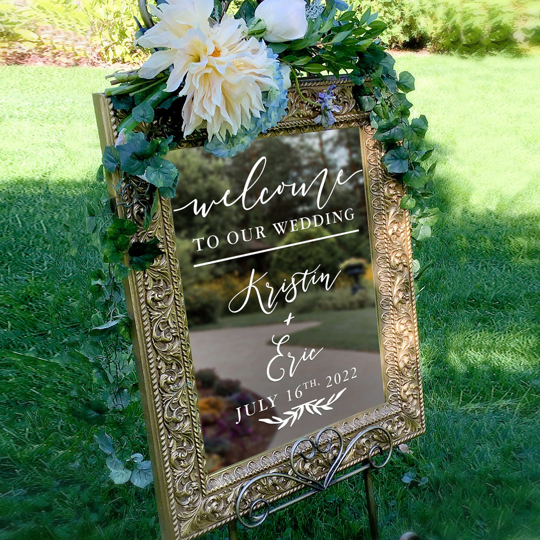 CUSTOM Welcome to Our Wedding DECAL - ROMANTIC SOIRÉE