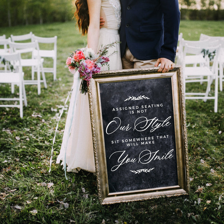 ASSIGNED SEATING IS NOT OUR STYLE CEREMONY DECAL - ROYAL FESTIVITY