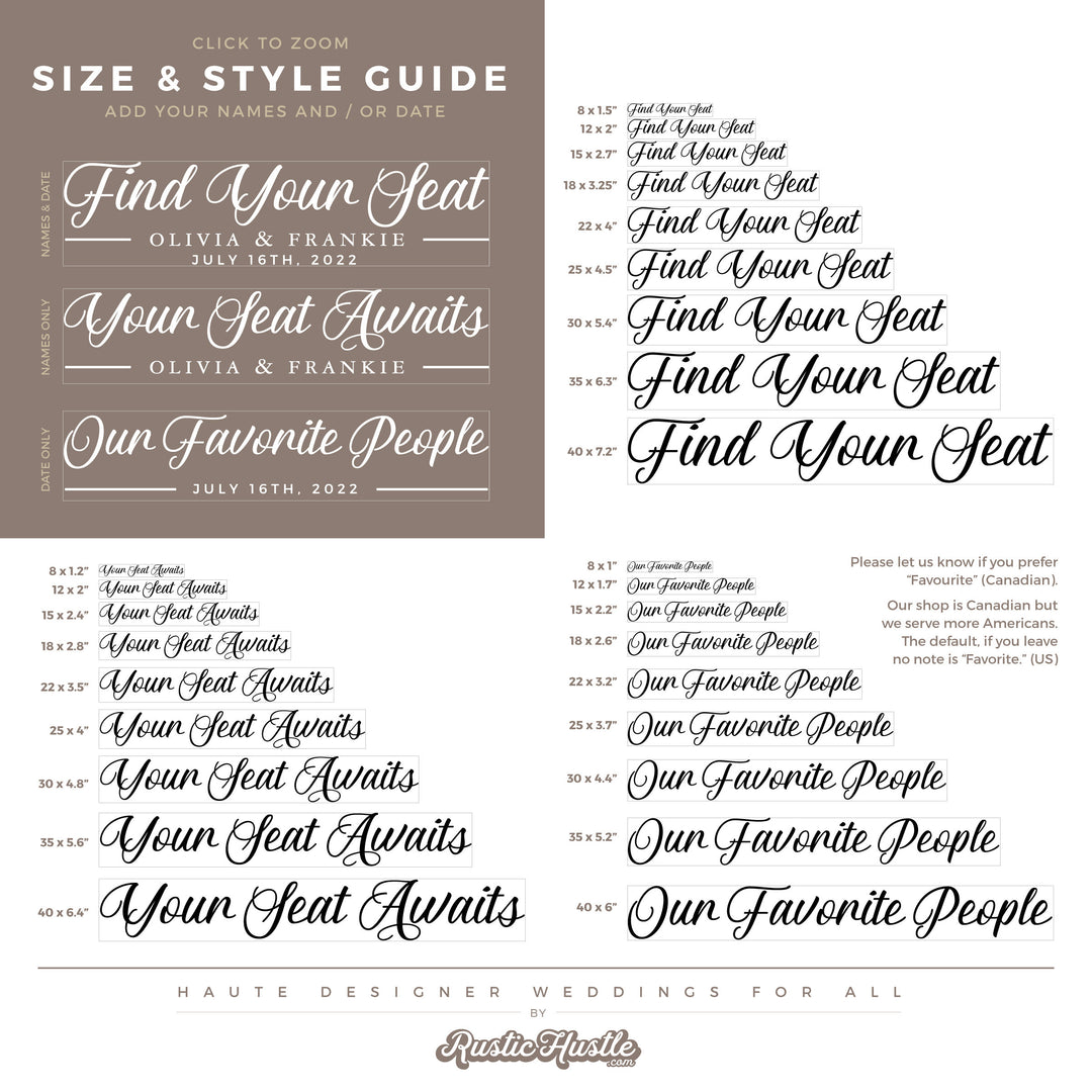 Our Favorite People Custom Seating Chart Header Decal - FAIRYTALE EVENING