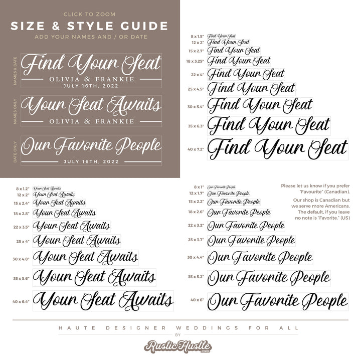 Our Favorite People Custom Seating Chart Header Decal - FAIRYTALE EVENING