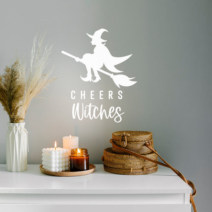 Halloween Vinyl DECAL Decor - Removable Party Wall Decor, Witch Themed Halloween, Cheers Witches Vinyl DECAL