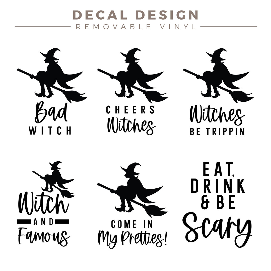 Halloween Vinyl DECAL Decor - Removable Party Wall Decor, Witch Themed Halloween, Cheers Witches Vinyl DECAL