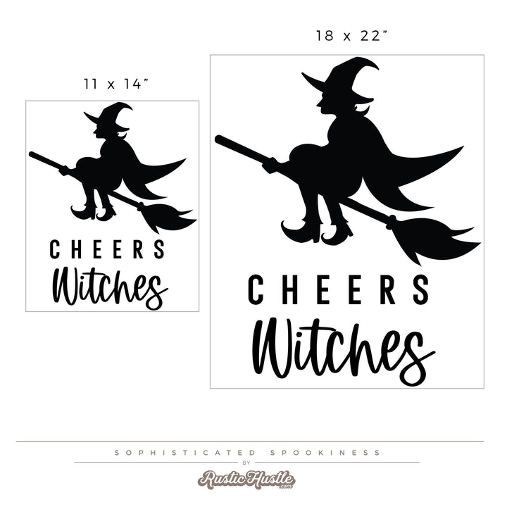 Halloween Vinyl DECAL Decor - Removable Party Wall Decor, Witch Themed Halloween, Cheers Witches Vinyl DECAL