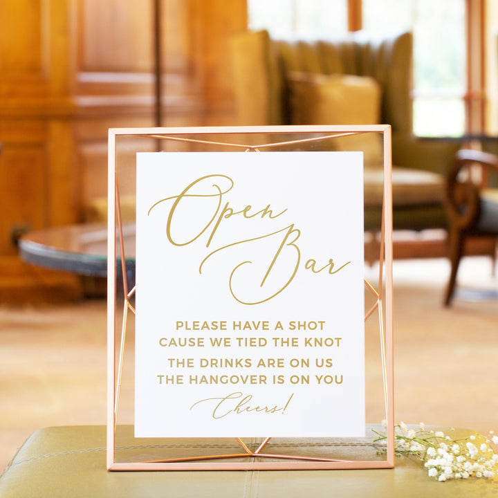 Open Bar Wedding DECAL - GARDEN FORMAL