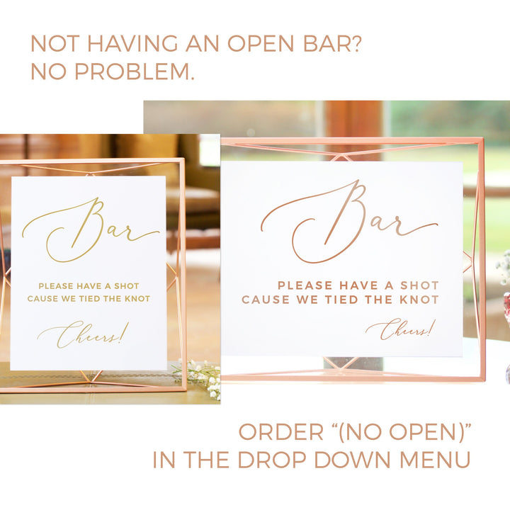 Open Bar Wedding DECAL - GARDEN FORMAL