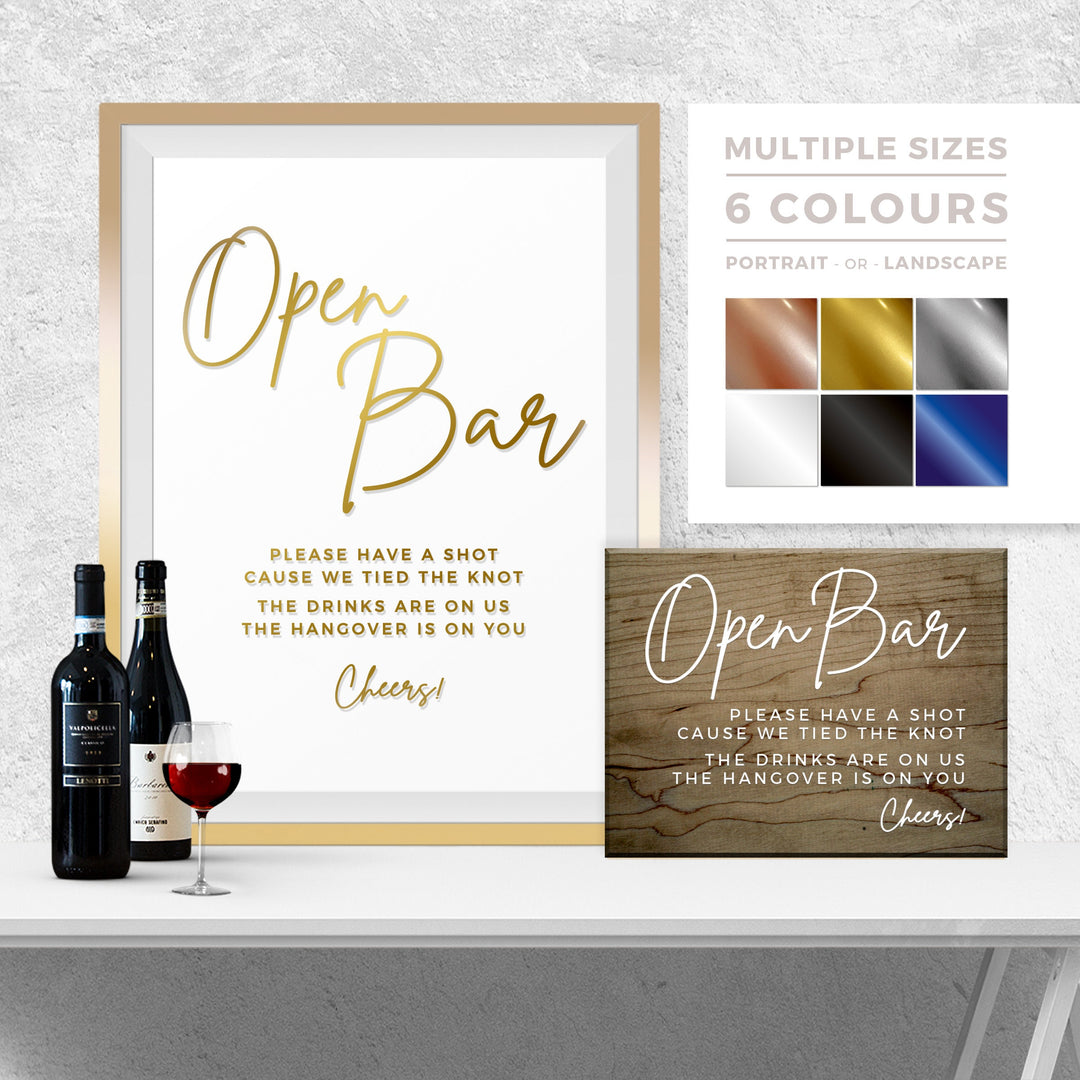 Open Bar Wedding DECAL - METROPOLITAN GALA