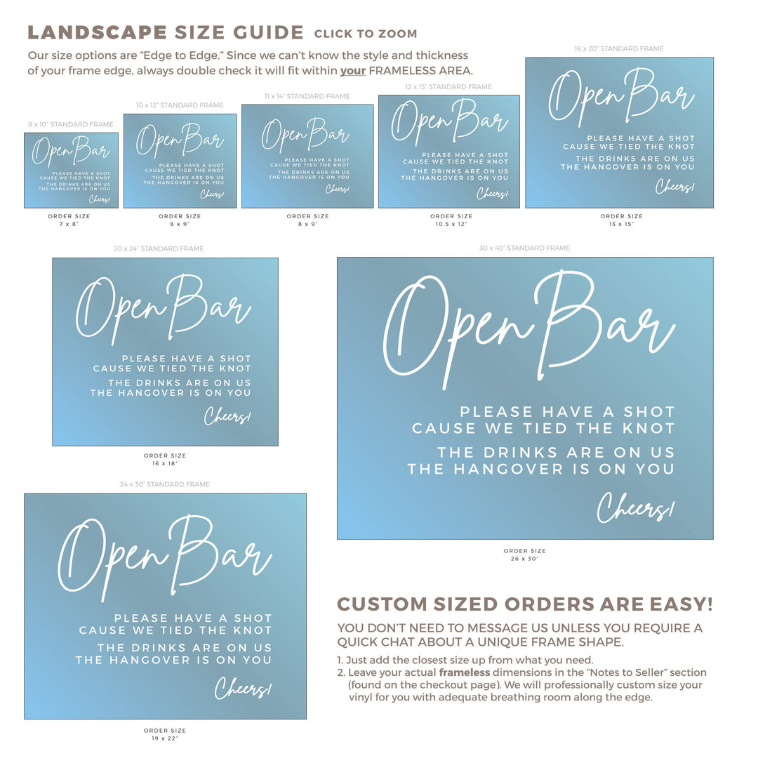 Open Bar Wedding DECAL - METROPOLITAN GALA