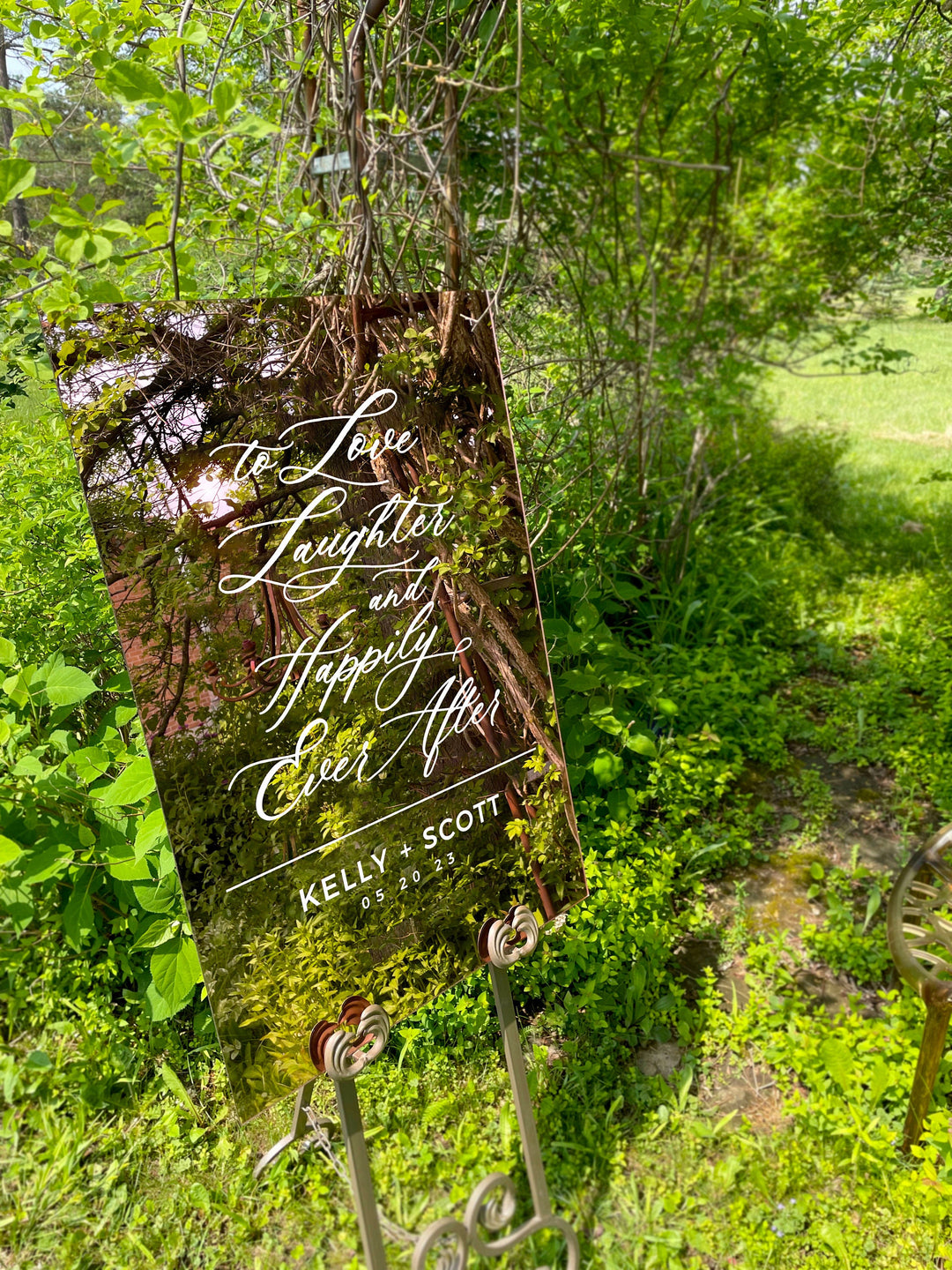 Love, Laughter + Happily Ever After Mirror Entry Sign - ROYAL FESTIVITY