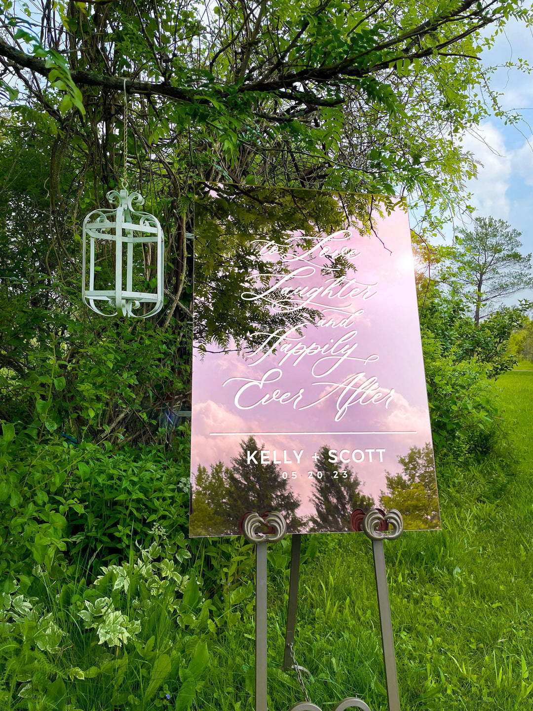 Love, Laughter + Happily Ever After Mirror Entry Sign - ROYAL FESTIVITY