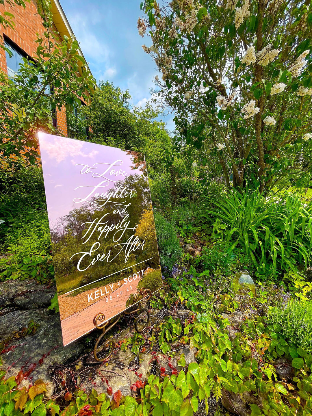 Love, Laughter + Happily Ever After Mirror Entry Sign - ROYAL FESTIVITY